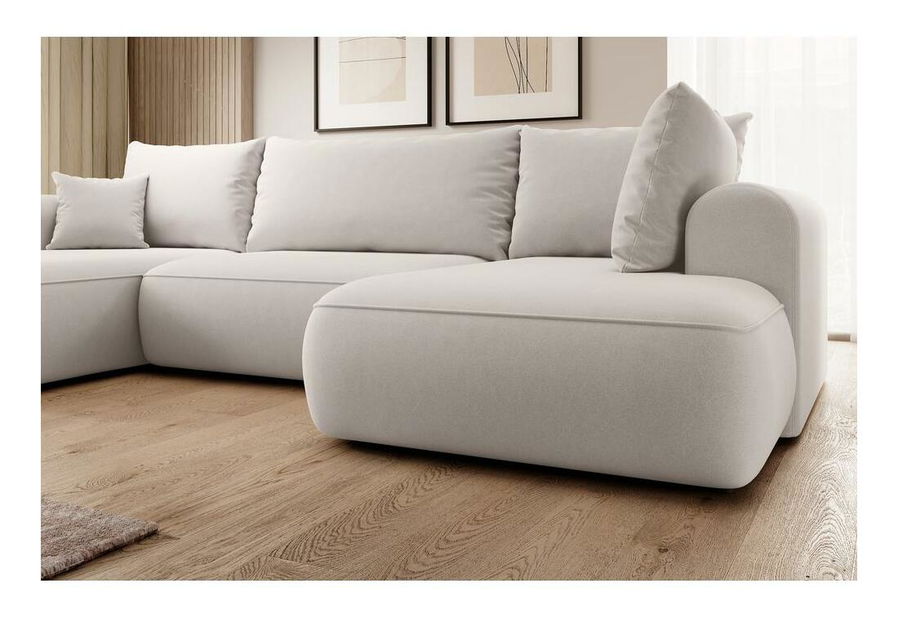 Rohová sedací souprava ve tvaru U Olivo U (P) (bílá + černá)