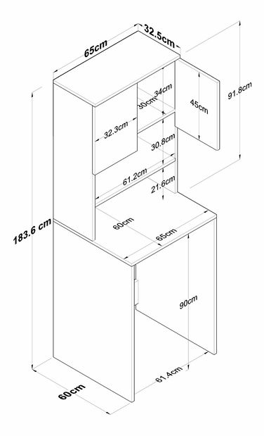 Koupelnová skříňka Karoline 101 (Bílá + Ořech)