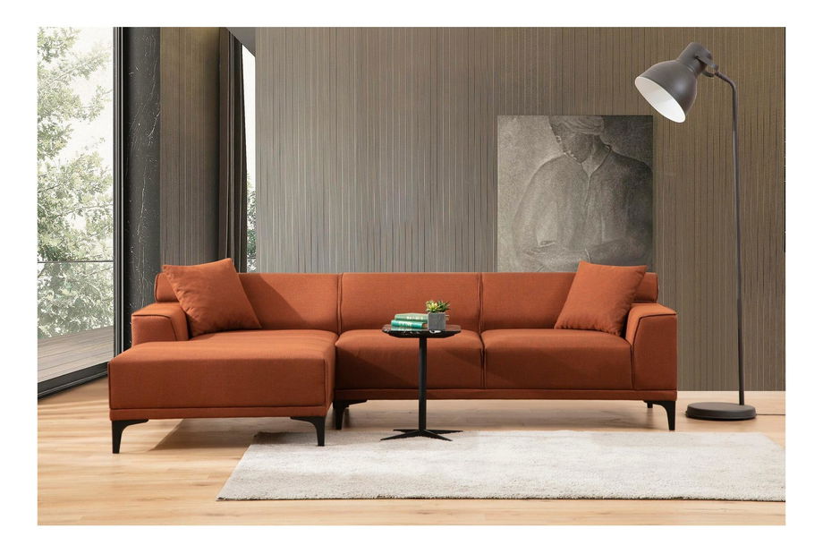 Rohová sedačka Petrafonzo (L) (oranžová + černá)