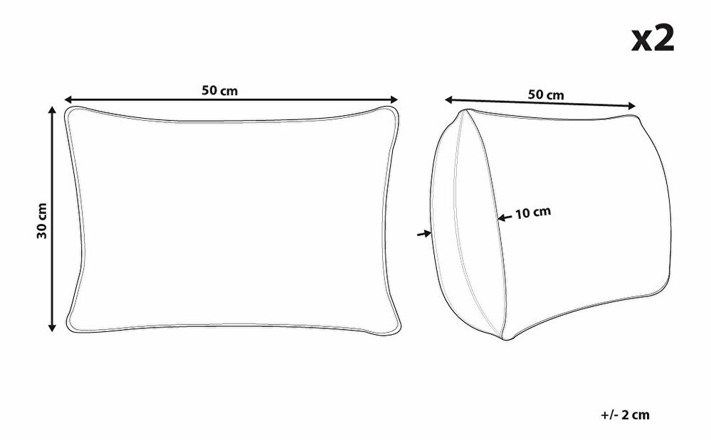 Sada 2 ozdobných polštářů 30 x 50 cm Swen (bílá + černá)