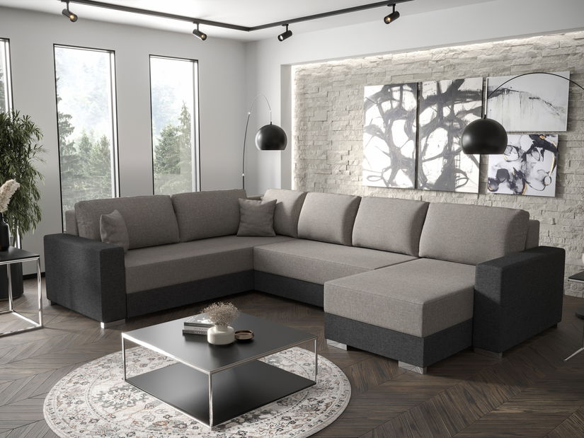 Rohová sedací souprava U Pure U Bis (červená + černá)