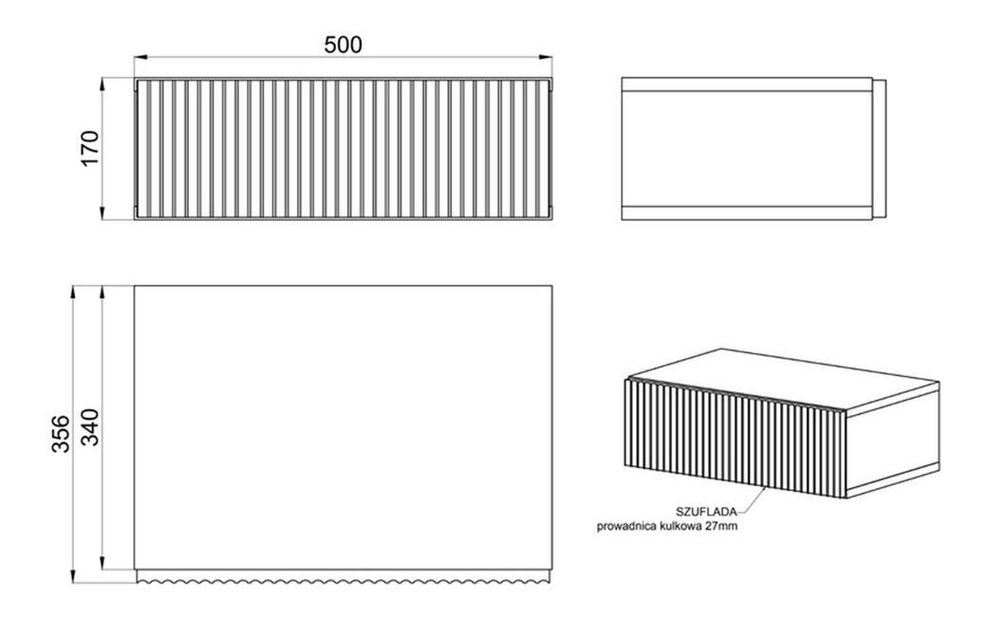 Noční stolek Noelia N3 (portlandský jasan černý)