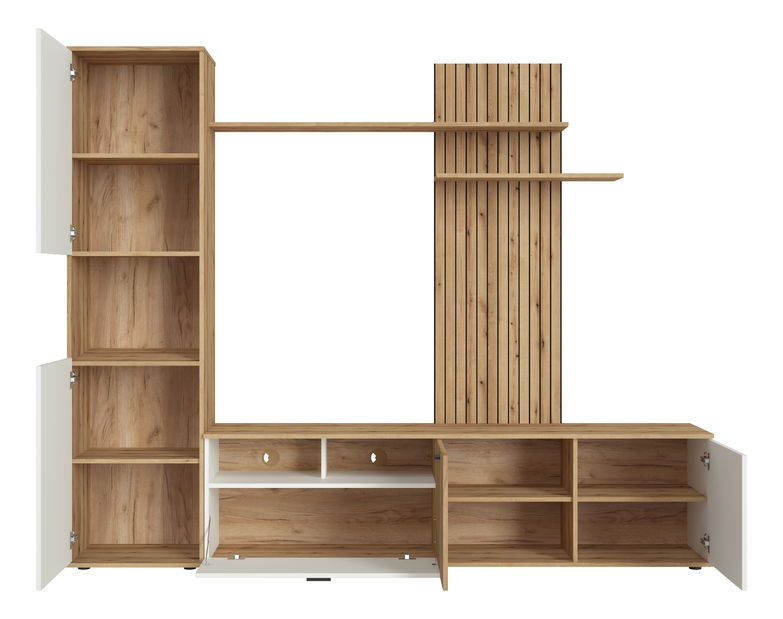 Obývací stěna Rolluna (dub coast evoke + bílá perla)