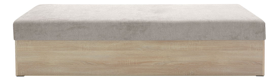 Jednolůžková postel (válenda) 85 cm Idona (hnědošedá) (s roštem a matrací) (s úl. prostorem)