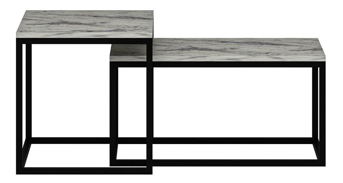 Set 2 ks. konferenčních stolků Lajka (mramor frézie)
