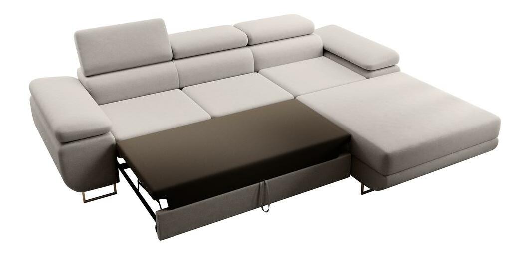 Rohová sedací souprava Grande (P) (šedá + chromová)