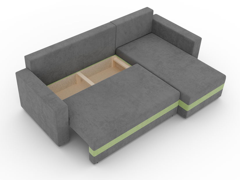 Rohová sedačka Safino (šedá + zelená) (P)