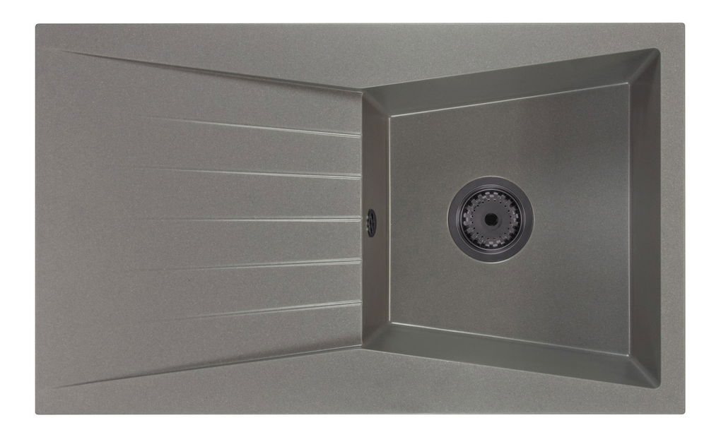 Kuchyňský dřez Ragod (šedá) (se 2 otvory pro baterii) (L)