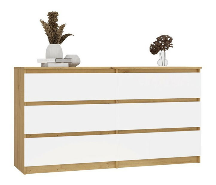 Komoda Musecalo 6 140 (dub artisan + bílá)