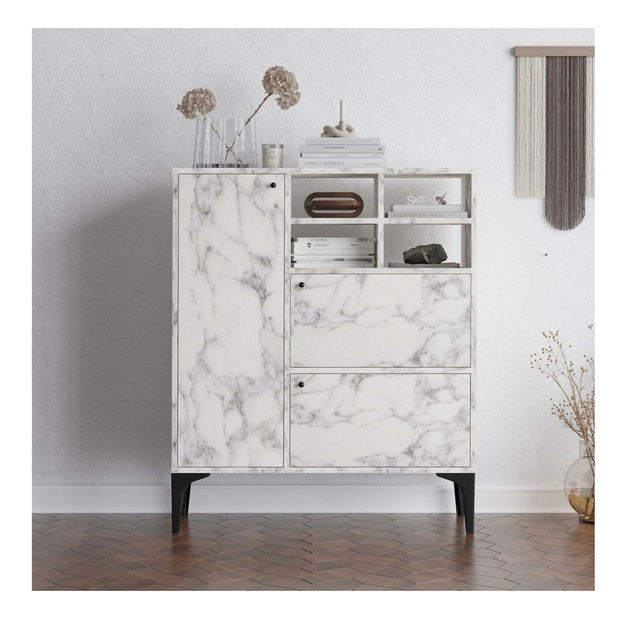 Regál Aliex 2 (mramor carrara)