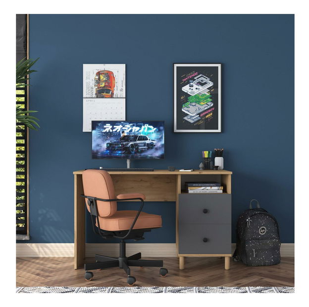 PC stolek Sikine 3 (ořech + antracit)