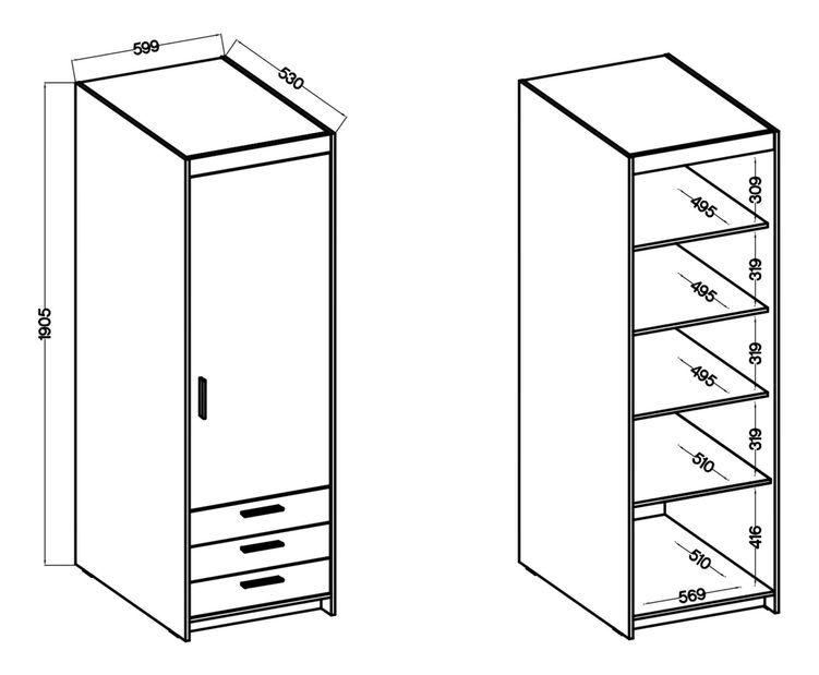 Policová skříň Elanor III (dub lefkas)