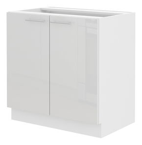 Dolní kuchyňská skříňka pod dřez Lavera 80 ZL 2F BB (bílá + lesk bílý)