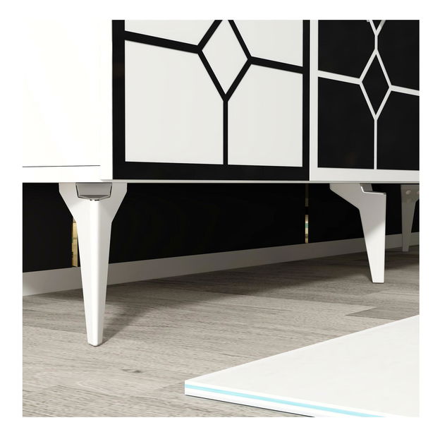 Skříňka Kavesi 1 (bílá + stříbrná)