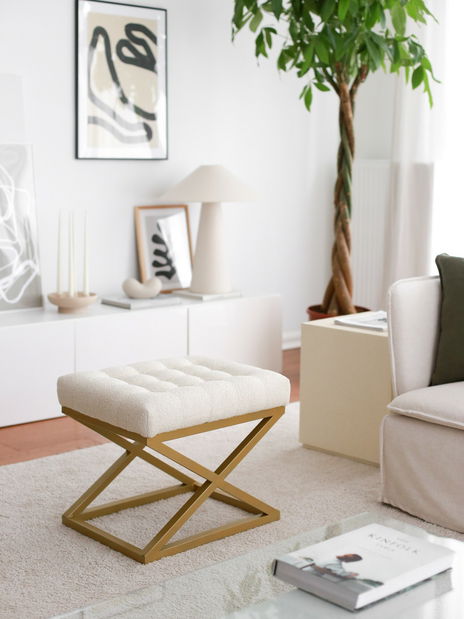 Taburetka Achird (krémová)