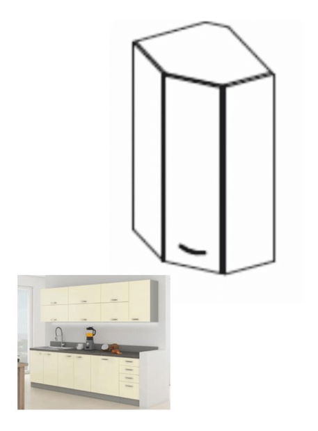Horní kuchyňská skříňka, rohová Pleitton 60/60 NG 72
