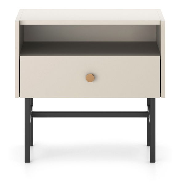Noční stolík Desanta (béžová + černá)