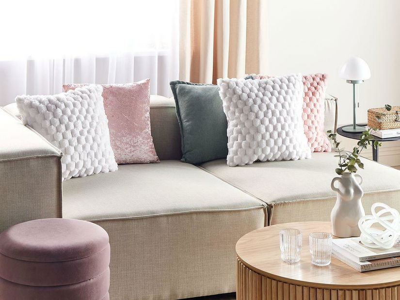 Sada 2 ozdobných polštářů 43 x 43 cm Pur (bílá)