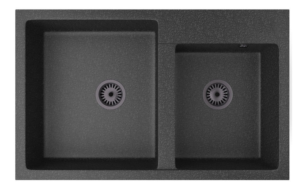 Kuchyňský dřez Hakkon (černá + textura) (bez otvoru pro baterii) (bez baterie)