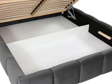 Manželská postel 160 cm Leskana (černá) (s roštem) (s úl. prostorem)