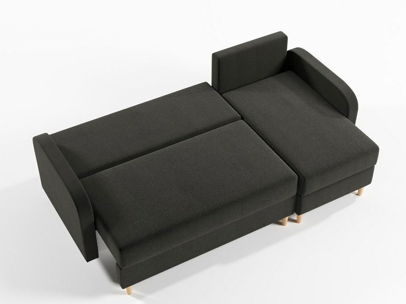 Rohová sedací souprava Marty (P) (šedočerná)