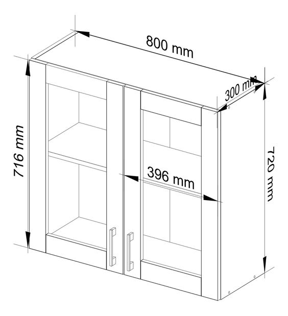 Horní kuchyňská skříňka Laconico (bílá + dub sonoma)