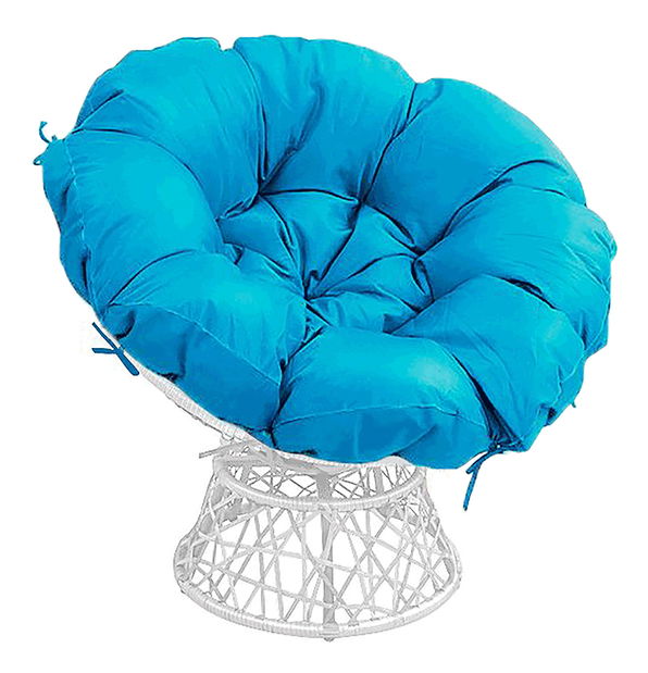 Otočné kreslo s vankúšom Frage BIG (bílá + petrolejová modrá)