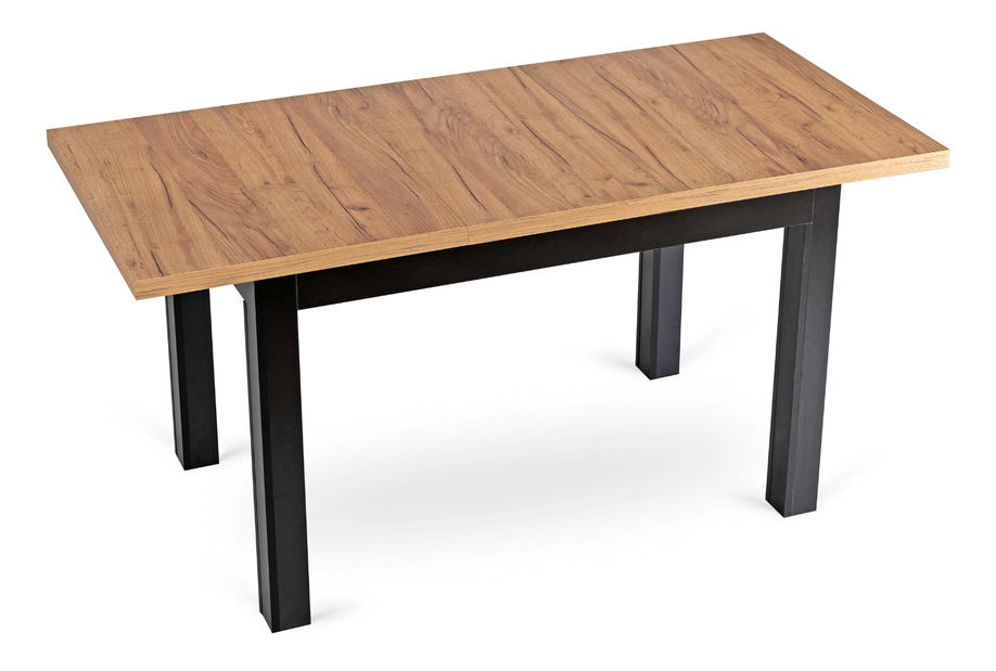 Rozkládací jídelní stůl Seguiremos (dub craft zlatý + černá) (pro 4-6 osob)