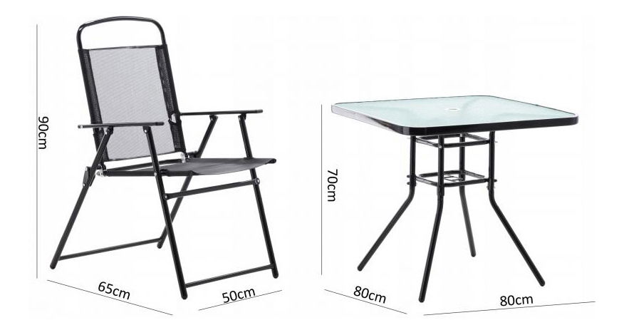 Zahradní sestava se slunečníkem Tenn (černá)