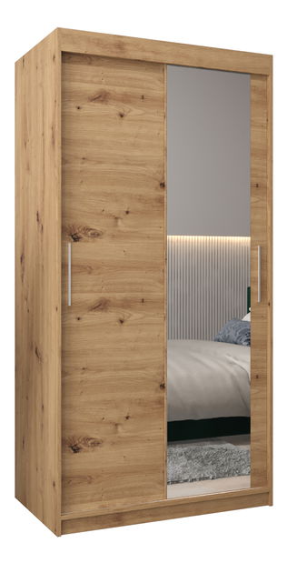 Šatní skříň 100 cm Toki 2 (Dub artisan + Dub artisan)