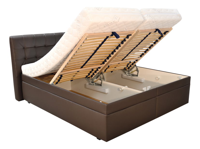 Manželská postel 180 cm Blanář Monaco (hnědá) (s rošty a matracemi)