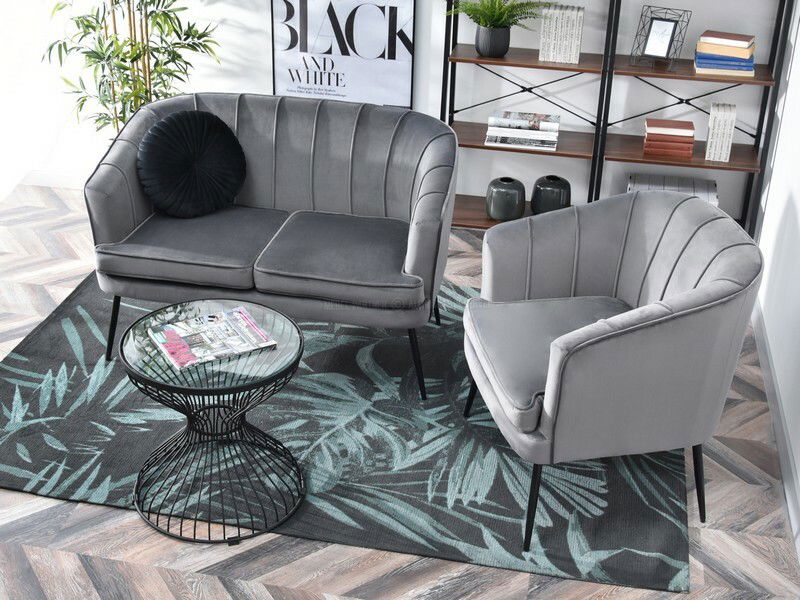 Pohovka Etimee S (šedá + zlatá)