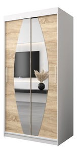 Šatní skříň 100 cm Eclipse (bílá matná + dub sonoma)