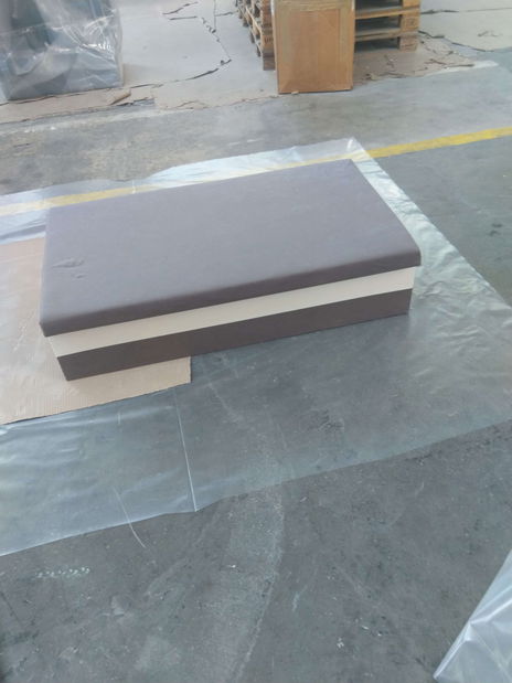 Rohová sedačka Hasina (sivá + čierna) (s poličkou a taburetkou) (s bonell pružinami) (P) *bazar