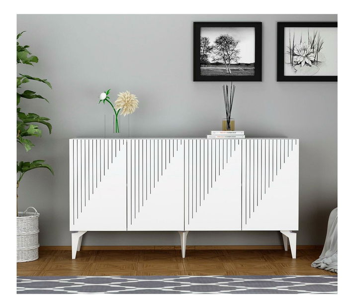 Skříňka Tomune 2 (bílá + černá)