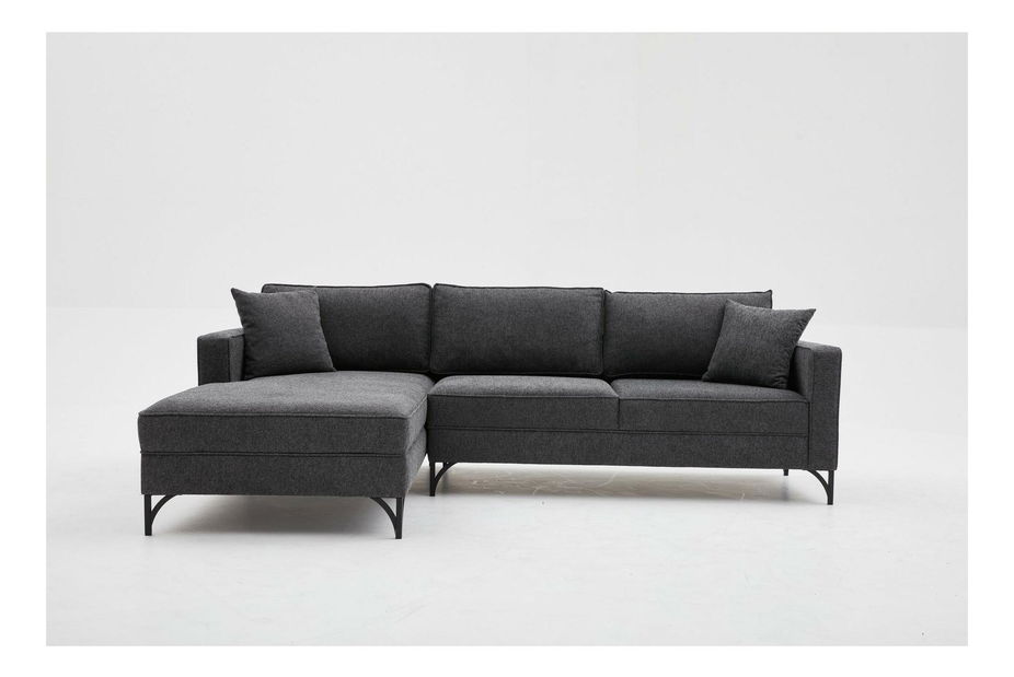 Rohová sedací souprava Brenen (L) (antracit + černá)