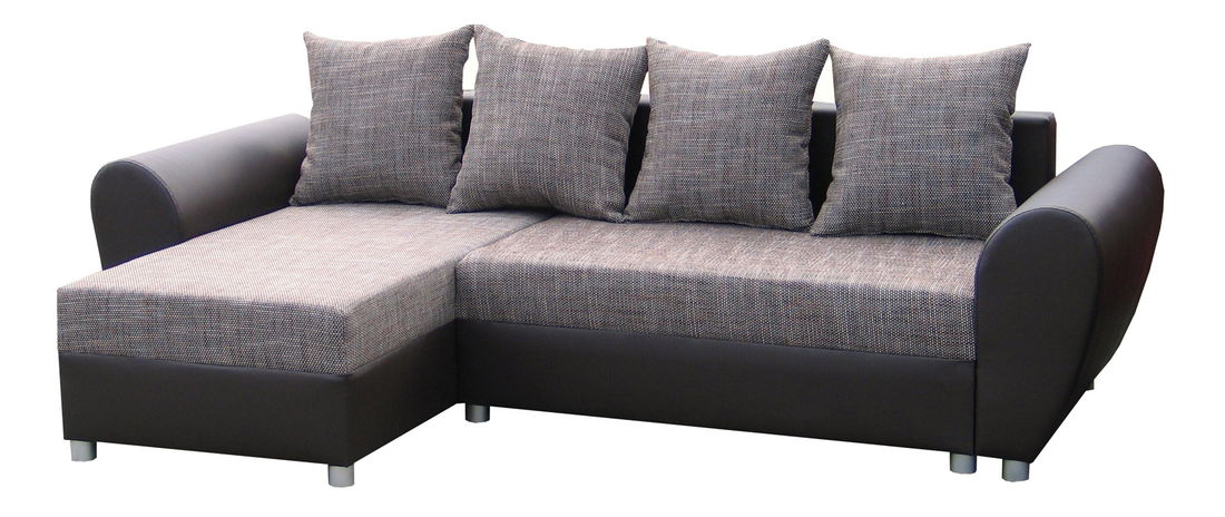 Rohová sedací souprava Porto (hnědá + tm. hnědá) (L)