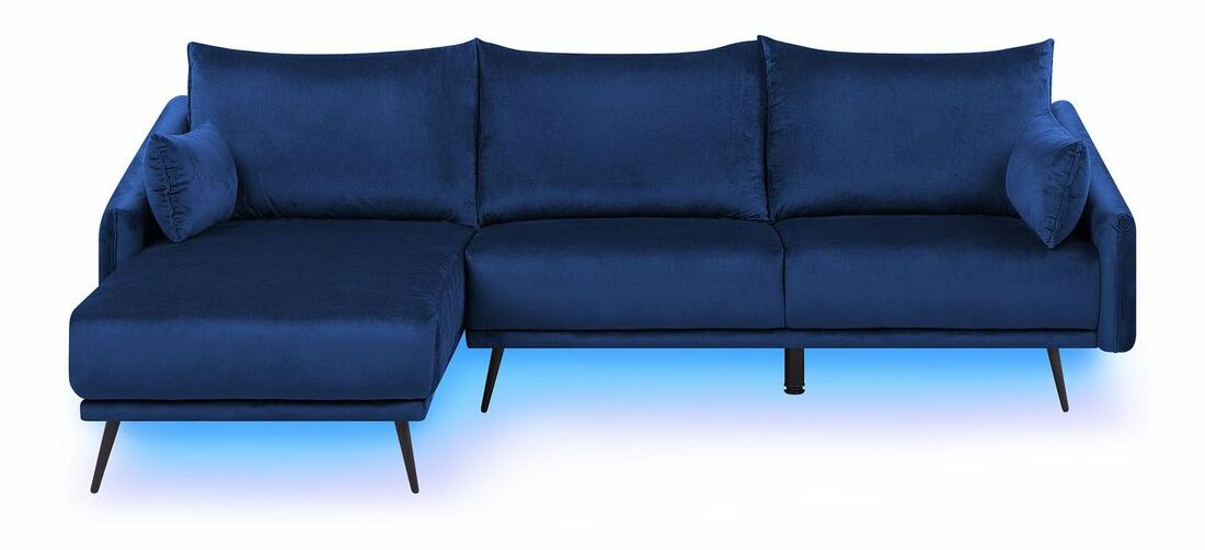 Rohová sedací souprava Yrso (modrá) (s LED osvětlením) (L)