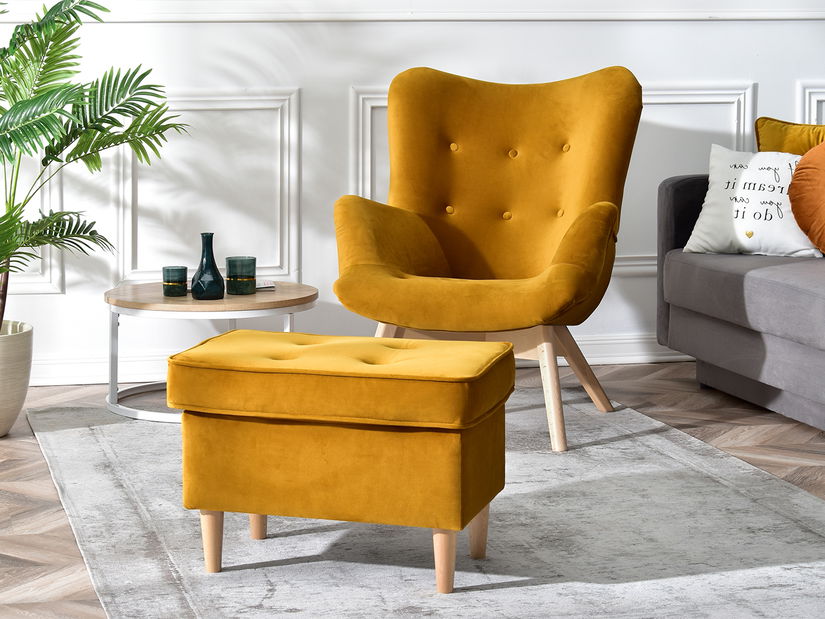 Taburetka Muriera (medová + ořech)