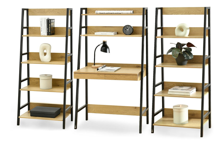 Regál s pc stolkem Ruegos (černá)