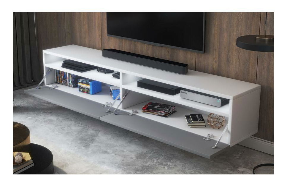 TV skříňka/stolek Redcan (bílá + šedá)