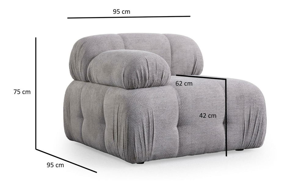 Rohová sedací souprava Pettit 2 (světle šedá)