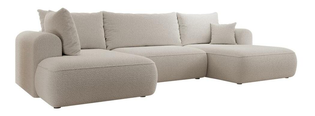 Rohová sedací souprava ve tvaru U Olivo U (L) (světlobéžová + černá)