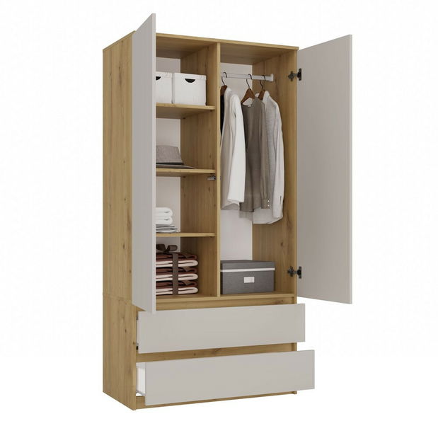 Šatní skříň Musecalo 1 (dub artisan + kašmír)