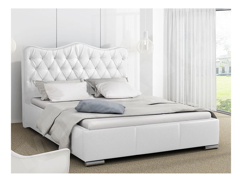 Manželská postel 160cm Racing (bílá)