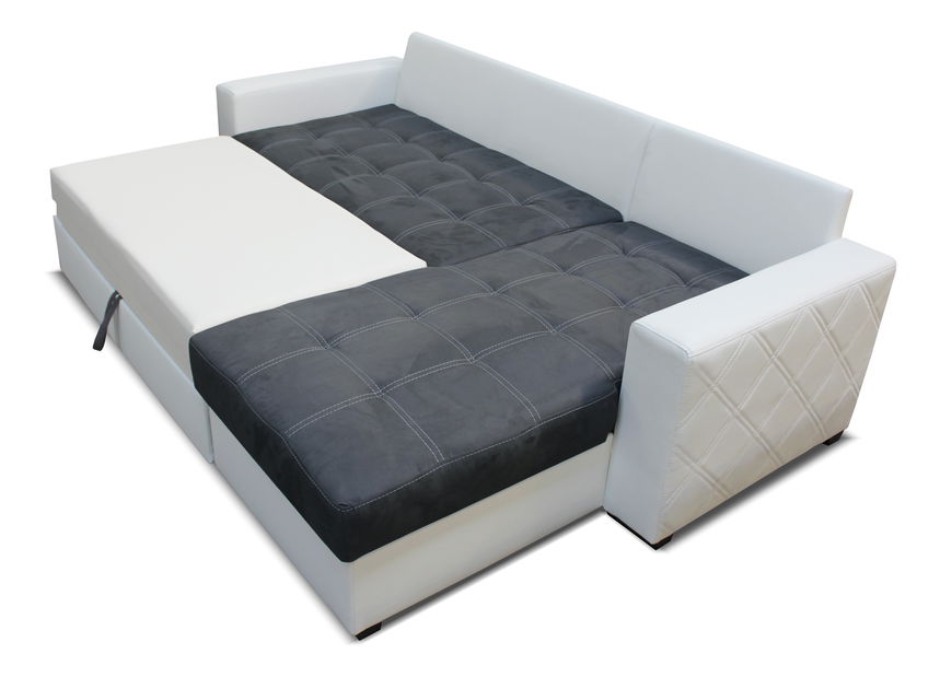 Rohová sedací souprava Faro 2F+L (šedá + bílá) (P)