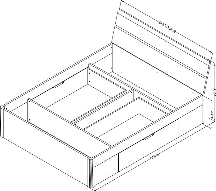 Manželská postel 160 cm Benson Typ 51 (san remo světlý + bílá)