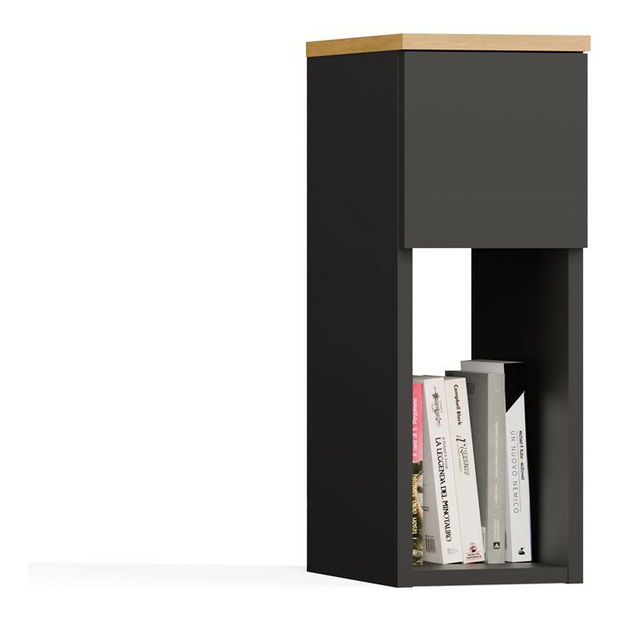 Noční stolek Gustaban 1 (antracit + dub artisan)