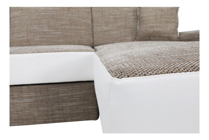 Rohová sedací souprava Pinia (hnědá + bílá) (P)