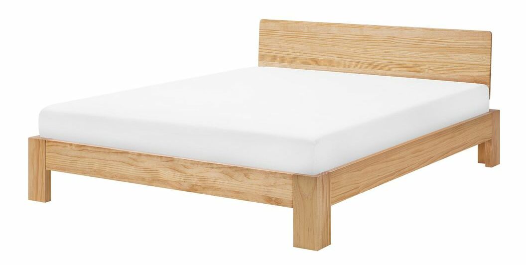 Manželská postel 160 cm ROYAL (s roštem) (světlé dřevo)